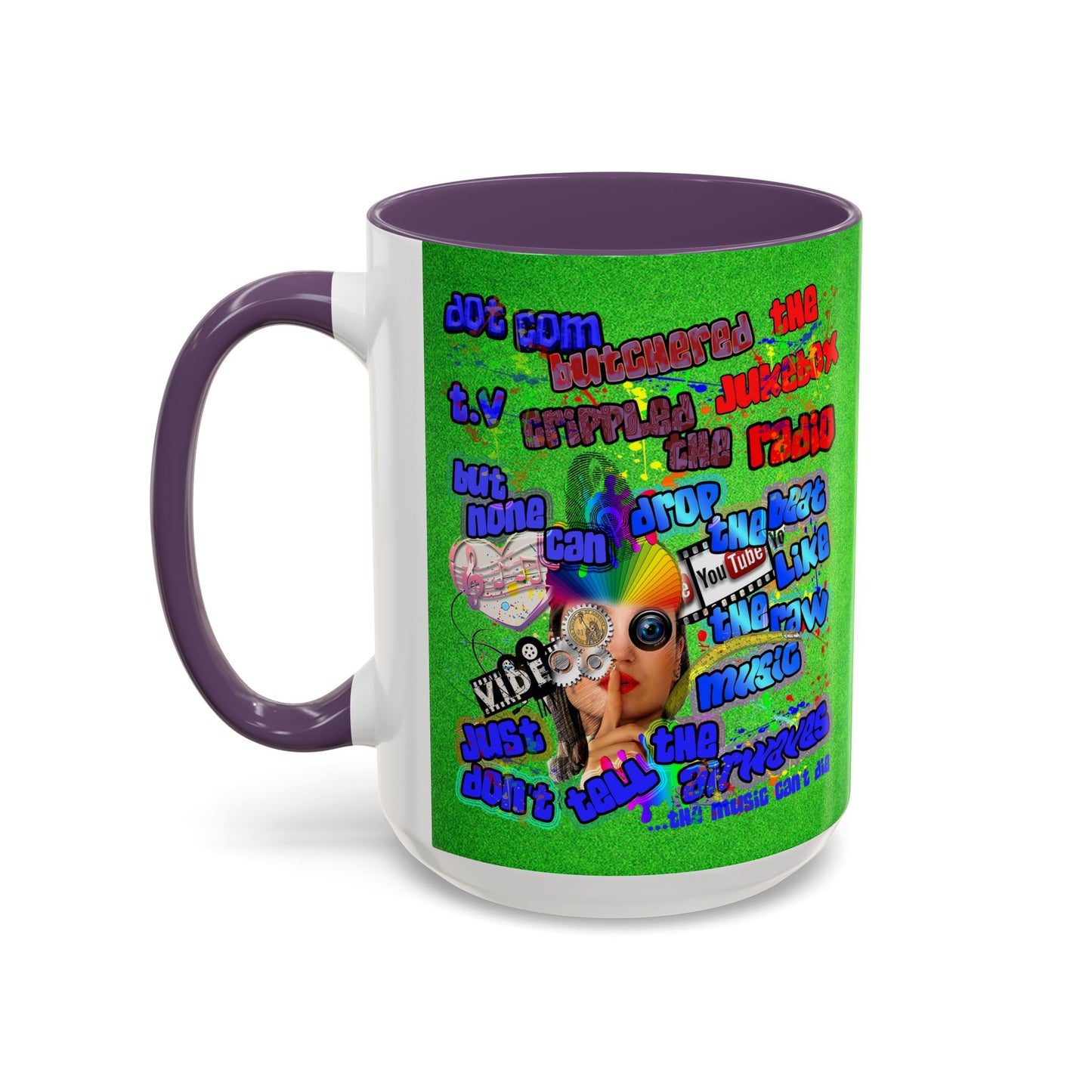 drop the beat - Accent Mug (green turf)