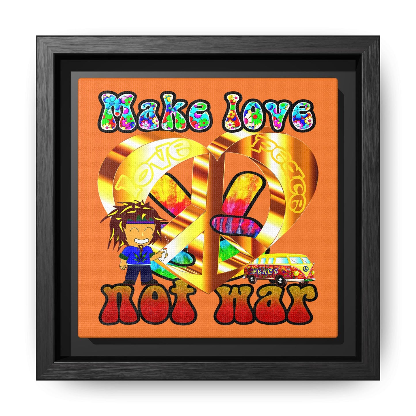 love peace - framed canvas art (crusta)
