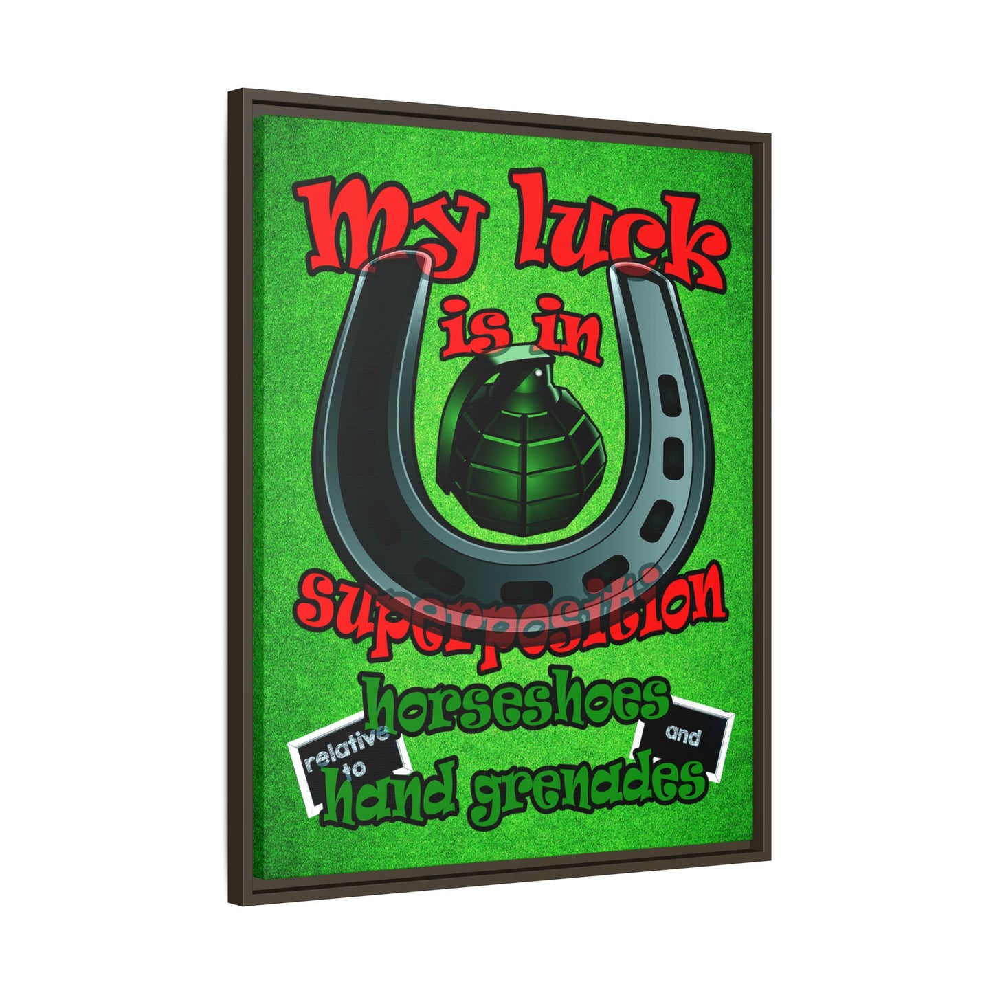 my luck - framed canvas art (green turf)