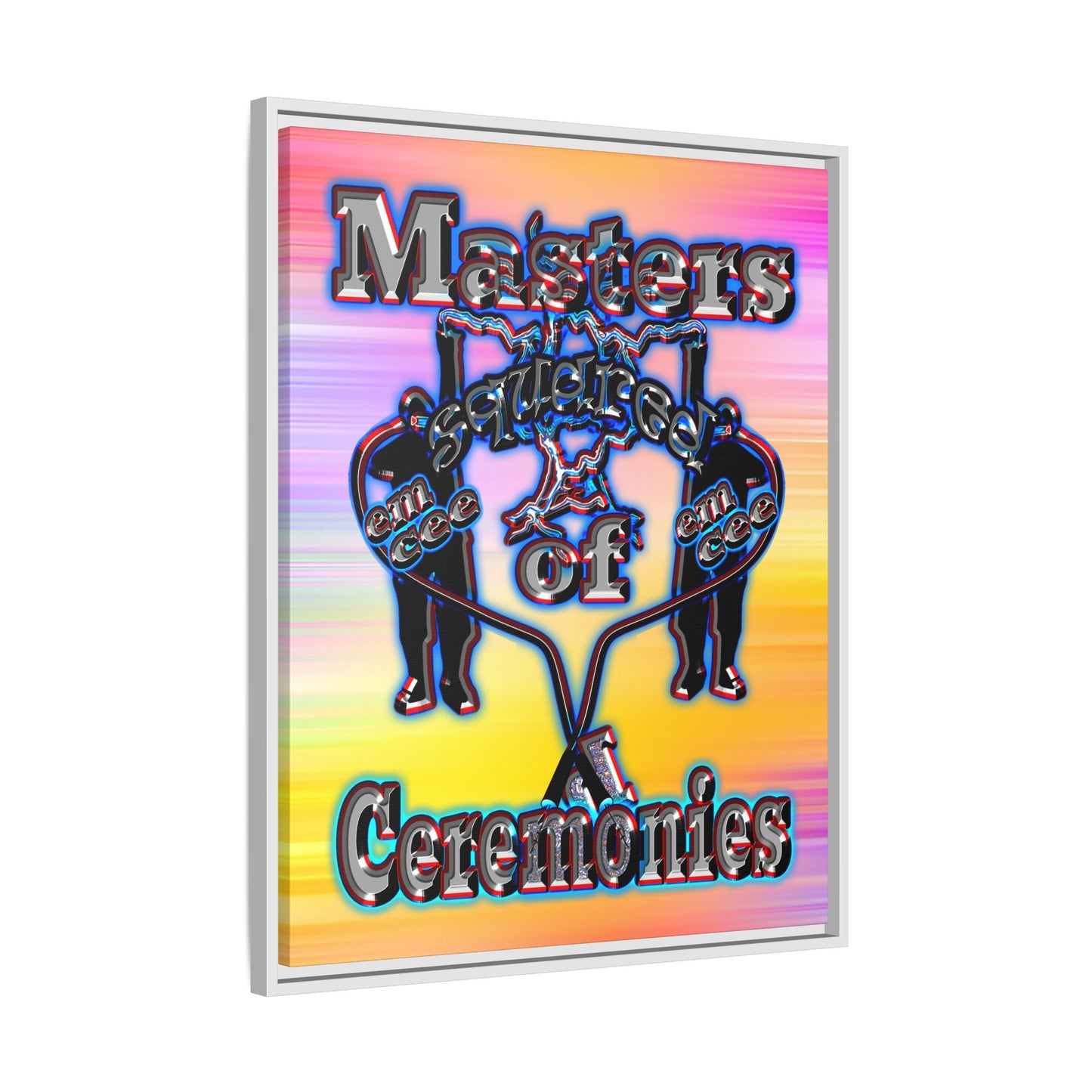 em cee squared - framed canvas art (color blur)