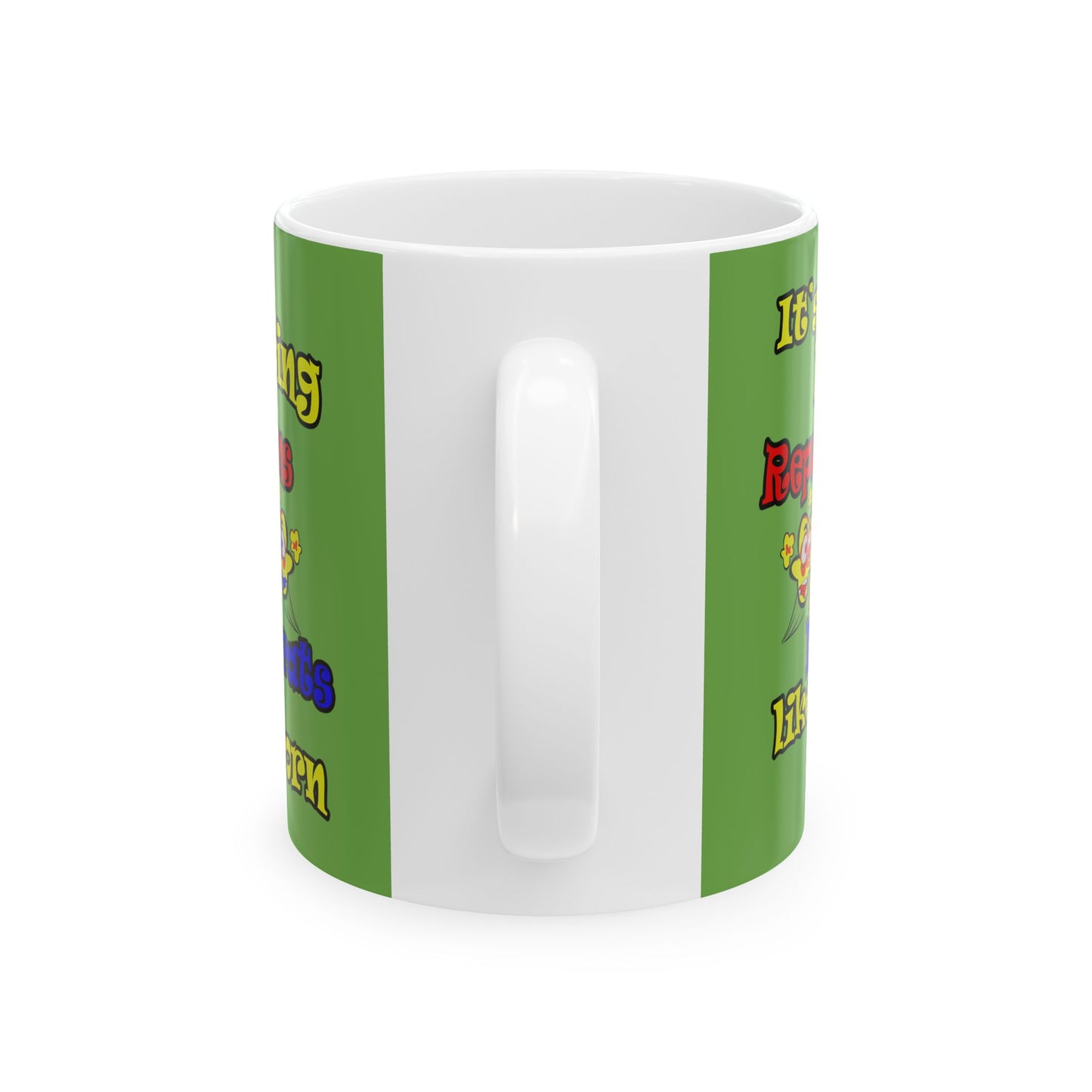 popping like popcorn - White Mug (green)