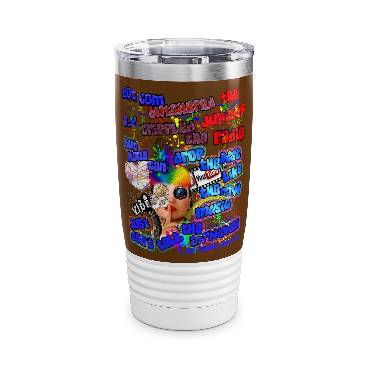 drop the beat - Ringneck Tumbler, 20oz (brown)