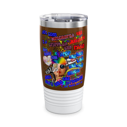 drop the beat - Ringneck Tumbler, 20oz (brown)