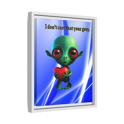 I don't care that your grey - framed canvas art (blue-white wave)