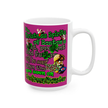 christmas spirits of boston - White Mug (pink)