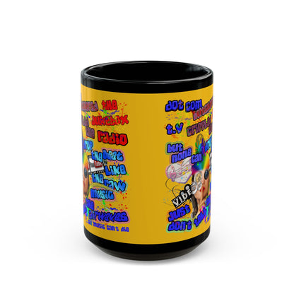 drop the beat - Black Mug (yellow)