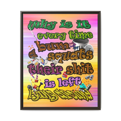 the bum's shit - framed canvas art (color blur)