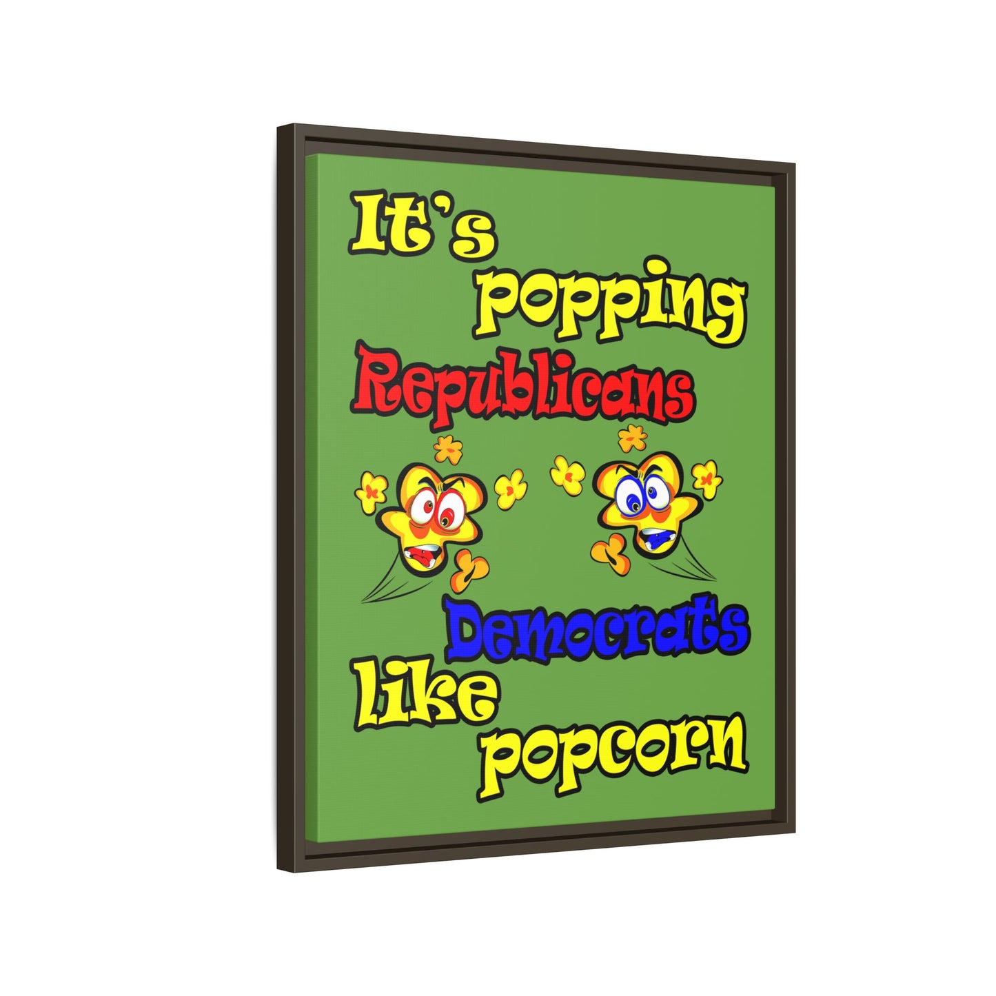popping like popcorn - framed canvas art (green)
