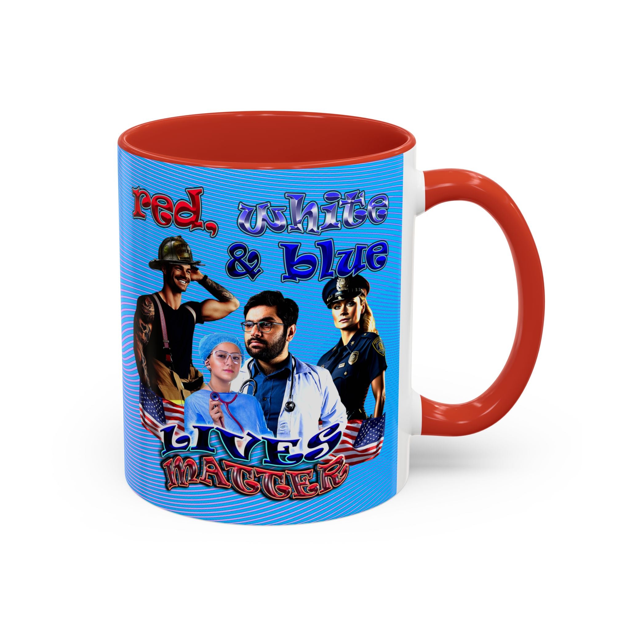 rw&b lives matter - Accent Mug (light blue-purple wave)