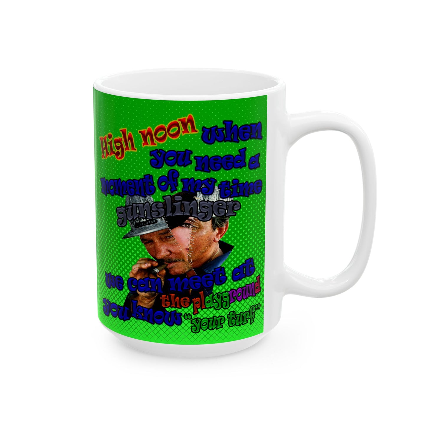 high noon - White Mug (logo green)