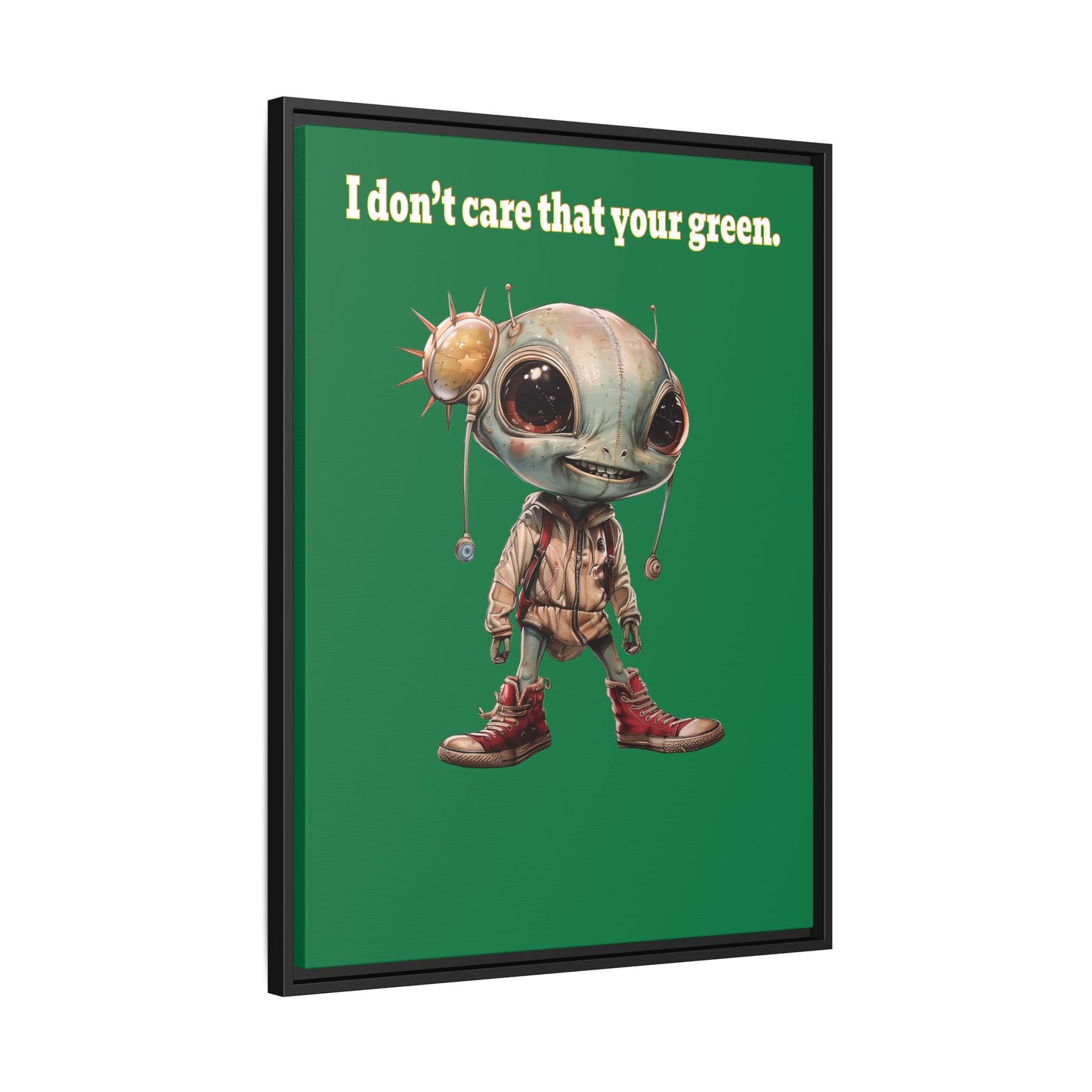 I don't care that your green - framed canvas art (dark green)