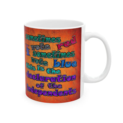 declaration of the independents - White Mug (burnt orange)