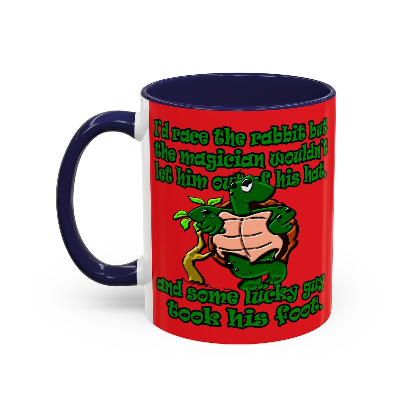 turtle race - Accent Mug (red)