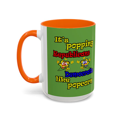 popping like popcorn - Accent Mug (green)