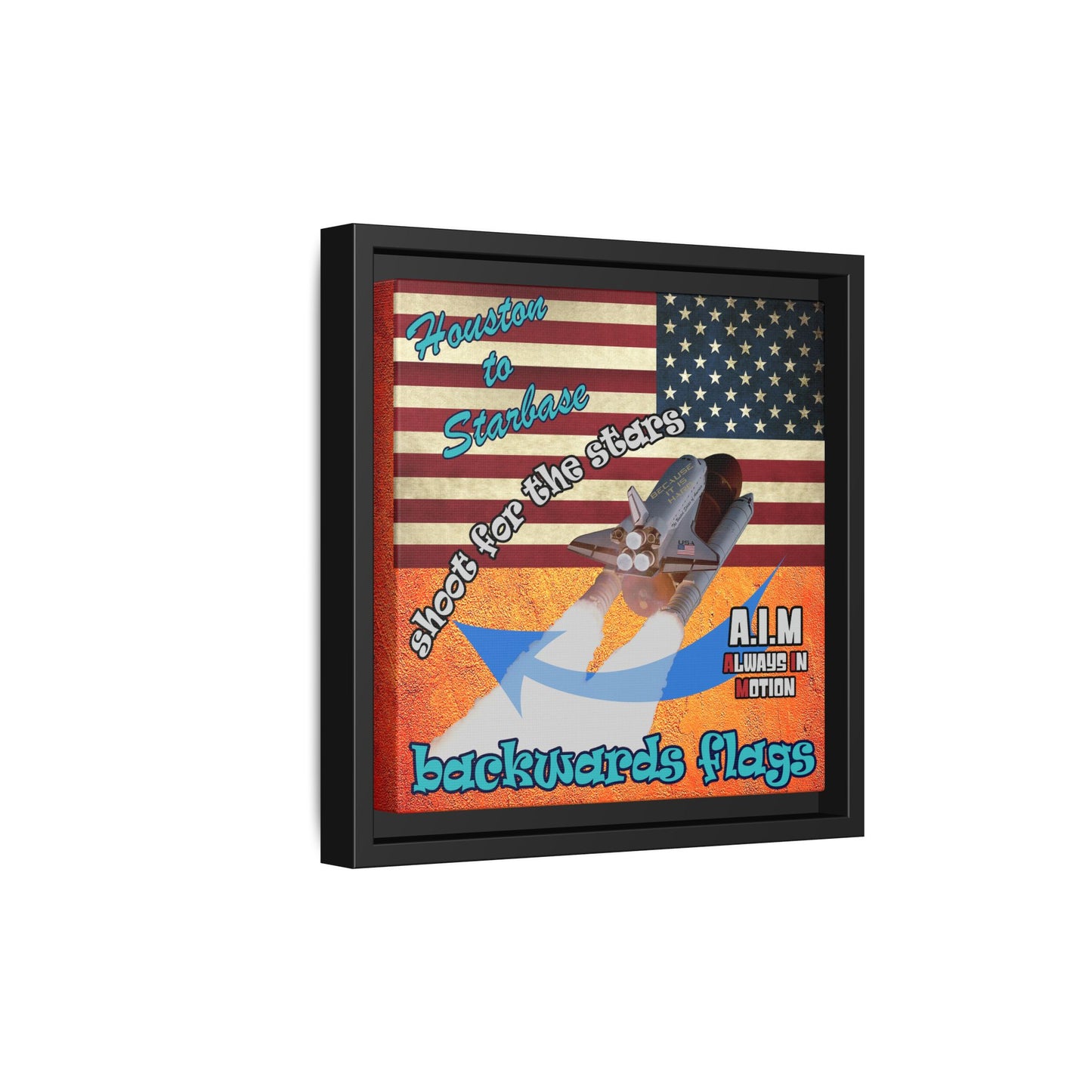 shoot for the stars - framed canvas art (burnt orange)