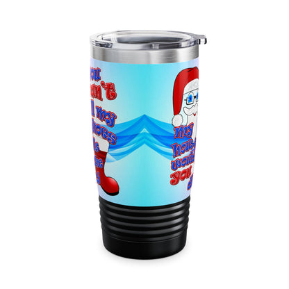 santa's shoes - Ringneck Tumbler, 20oz (light blue-pink wave)