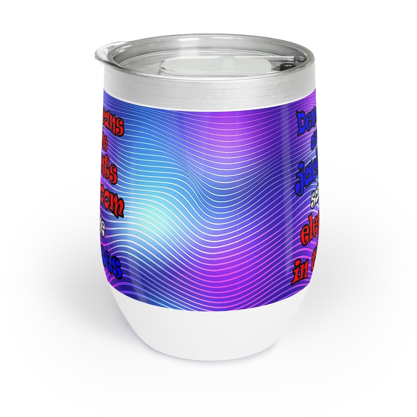 donkeys and elephants - Chill Wine Tumbler (purple wave)