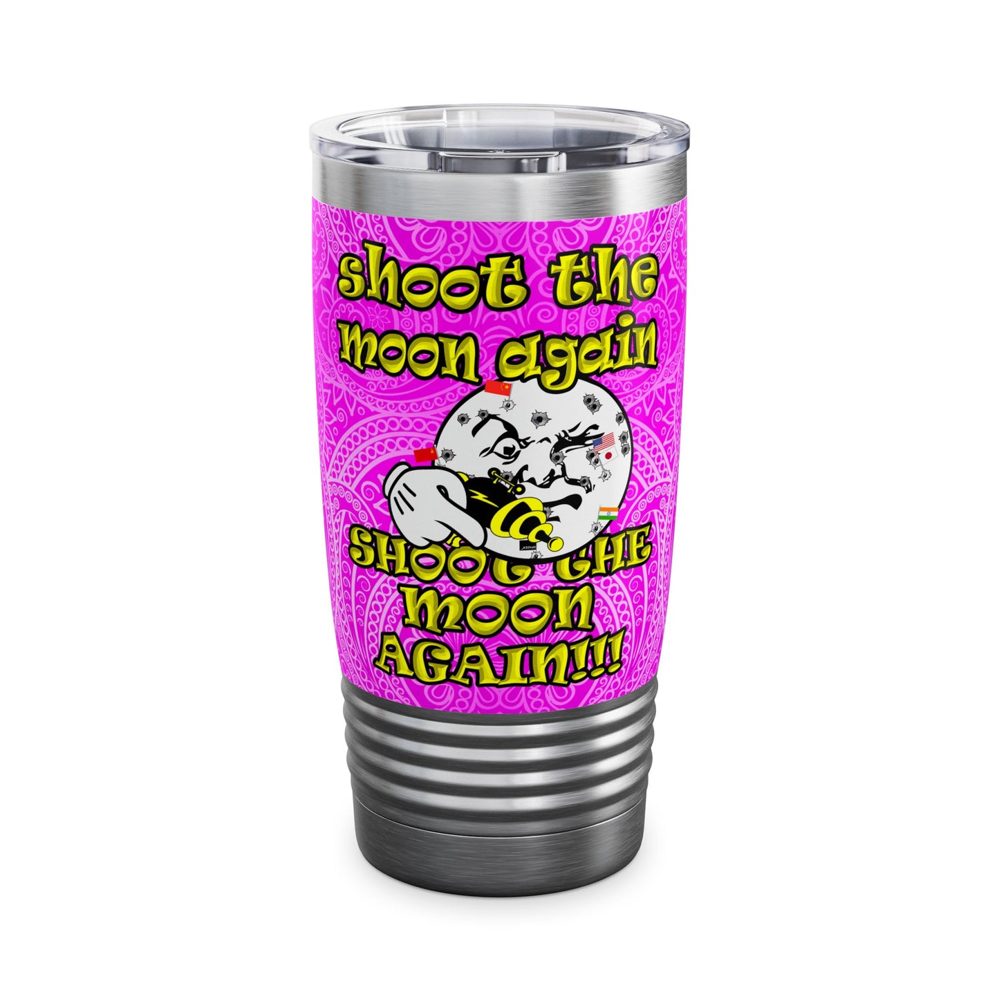 shoot the moon again - Ringneck Tumbler, 20oz (pink swirl)