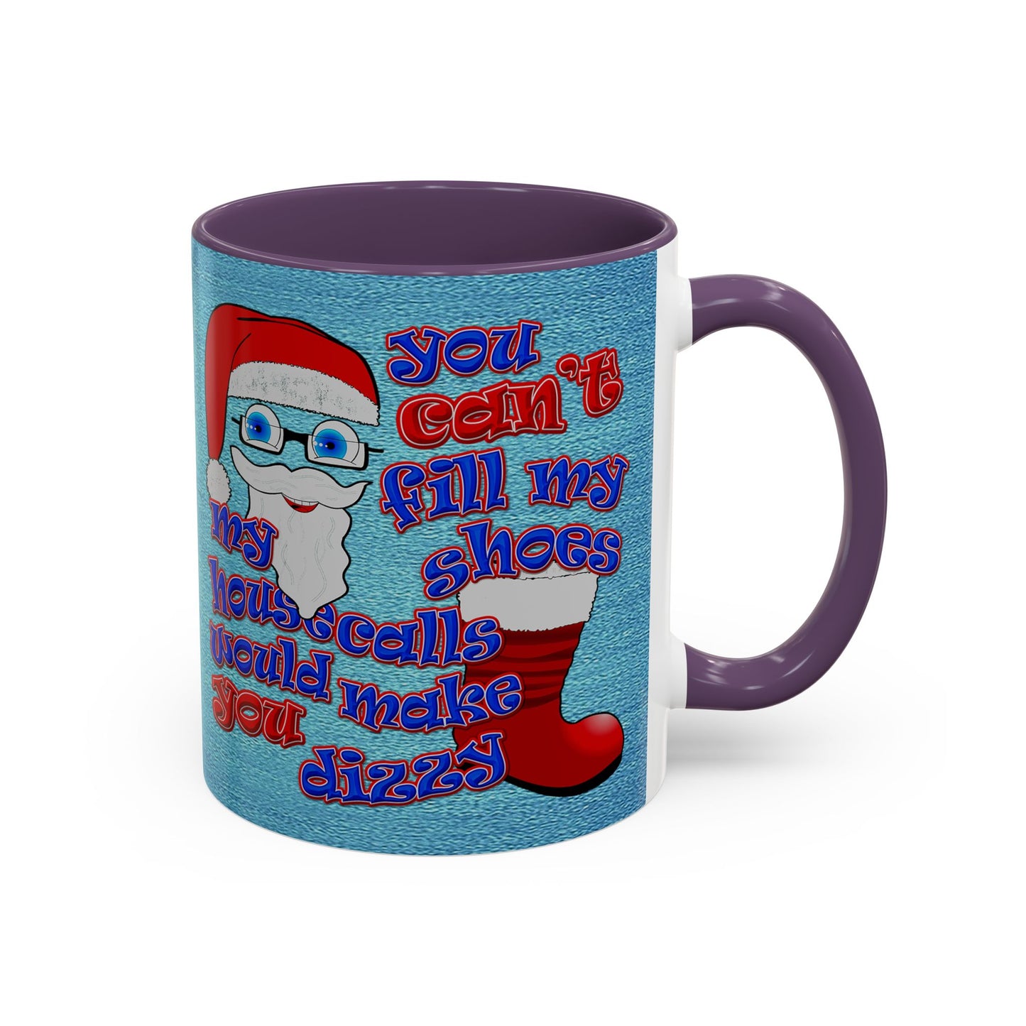 santa's shoes - Accent Mug (faded dark blue)