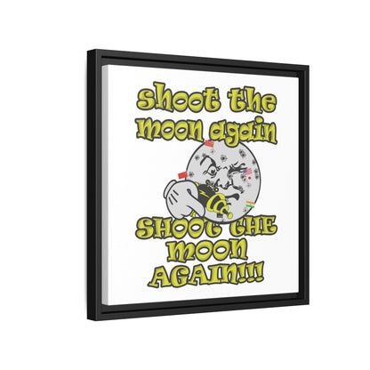 shoot the moon again - framed canvas art (white)