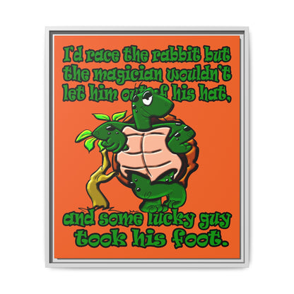 turtle race - framed canvas art (orange)