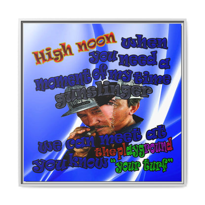 high noon - framed canvas art (blue-white wave)