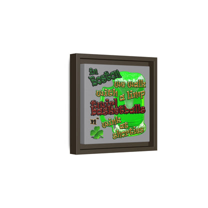celtics logo - framed canvas art (grey)