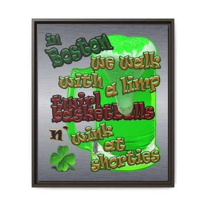celtics logo - framed canvas art (brushed nickel)