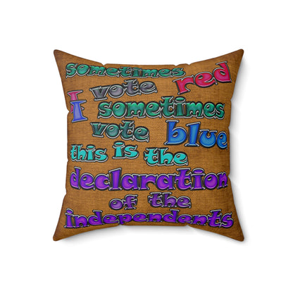 declaration of the independents - Spun Polyester Square Pillow - (dichromatic brown papyrus)