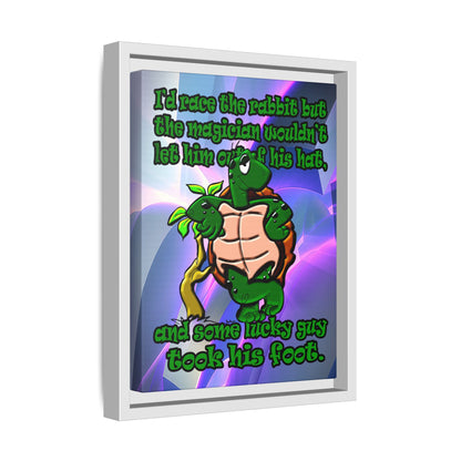 turtle race - framed canvas art (grey-pink wave)