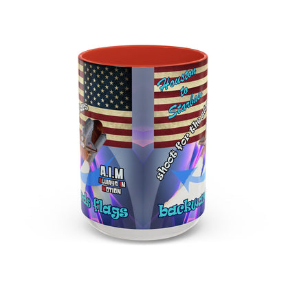 shoot for the stars - Accent Mug (grey-pink wave)