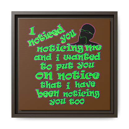 noticed you noticing - framed canvas art (brown)
