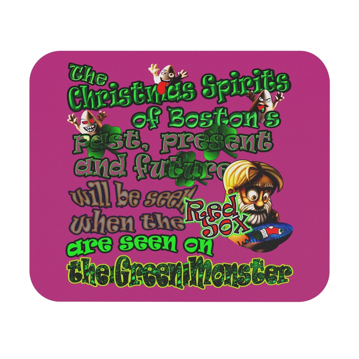 christmas spirits of boston - Mouse Pad (Rectangle) (pink)