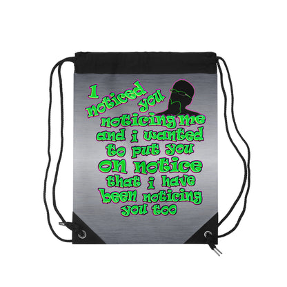 noticed you noticing - Drawstring Bag (brushed nickel)