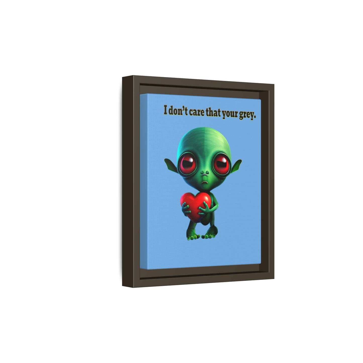 I don't care that your grey - framed canvas art (light blue)