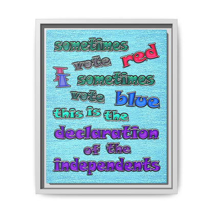 declaration of the independents - framed canvas art (faded blue)