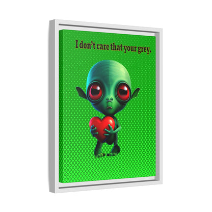 I don't care that your grey - framed canvas art (logo green)