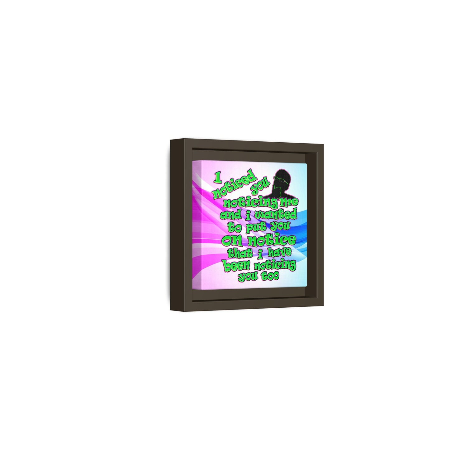 noticed you noticing - framed canvas art (light blue-pink wave)
