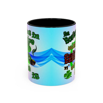 celtics logo - Accent Mug (light blue-pink wave)