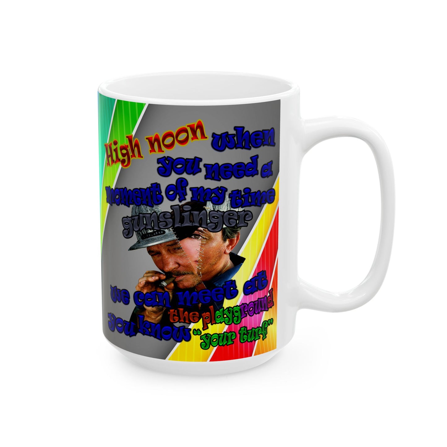 high noon - White Mug (rainbow split)