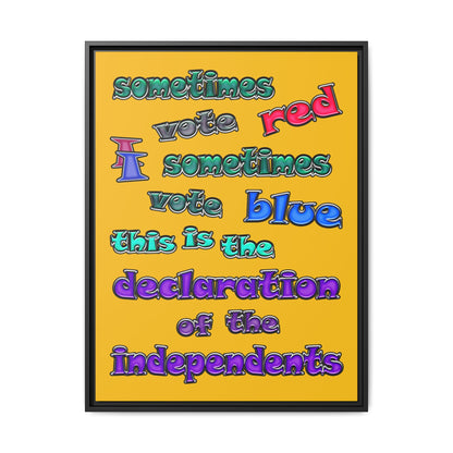 declaration of the independents - framed canvas art (yellow)