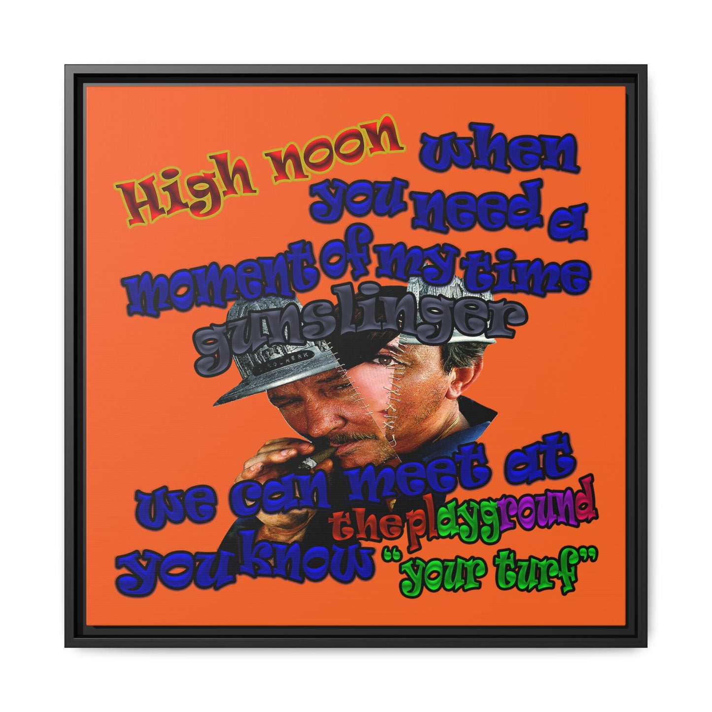 high noon - framed canvas art (orange)