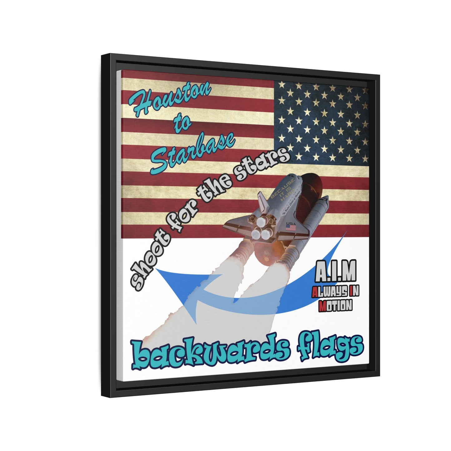 shoot for the stars - framed canvas art (white)