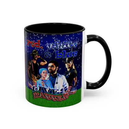 rw&b lives matter - Accent Mug ('snoops' background)