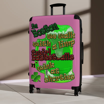 celtics logo - Suitcase (light pink)