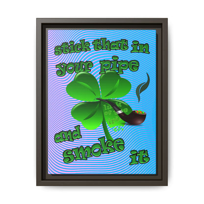 stick that in your pipe and smoke it - framed canvas art (light blue-purple wave)