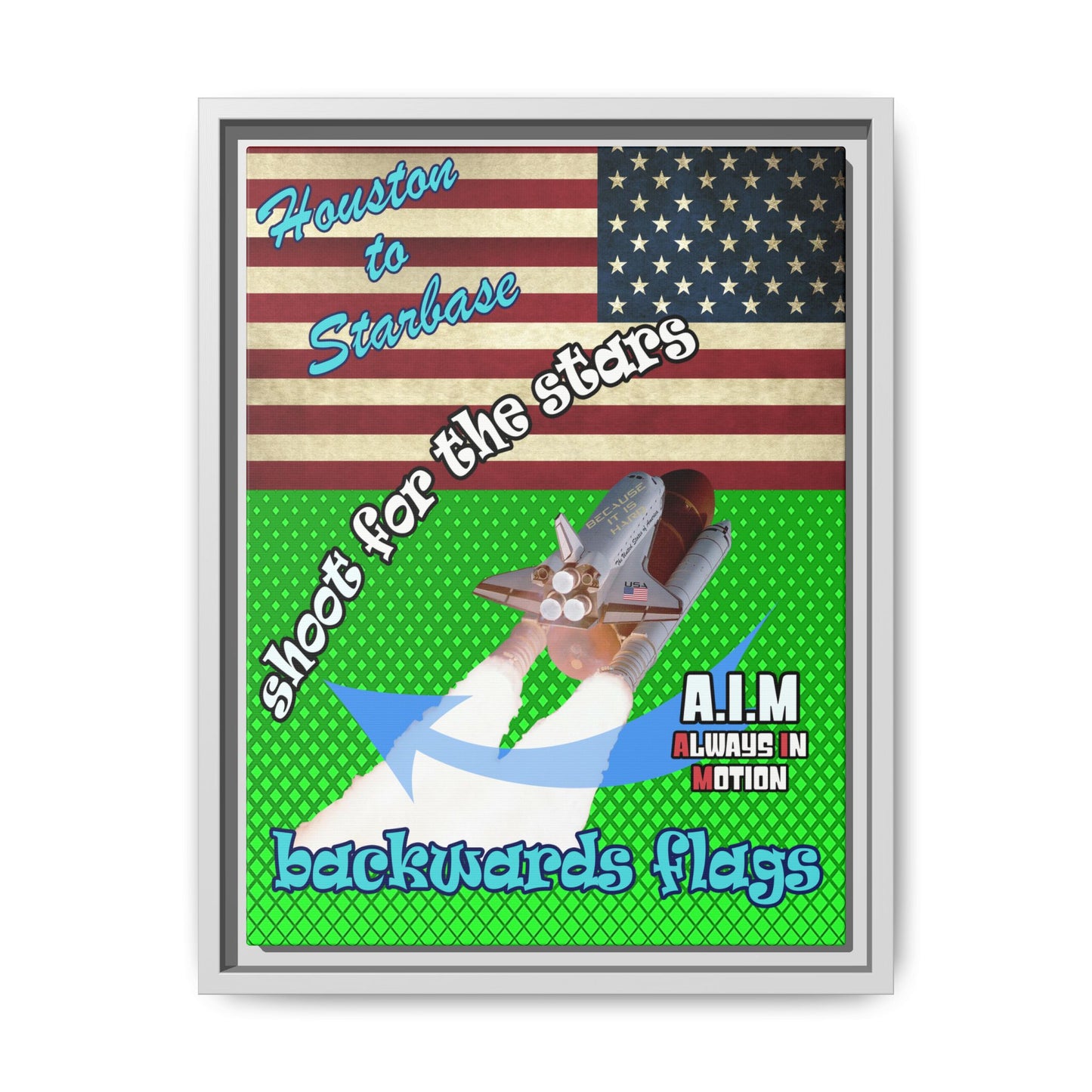 shoot for the stars - framed canvas art (logo green)
