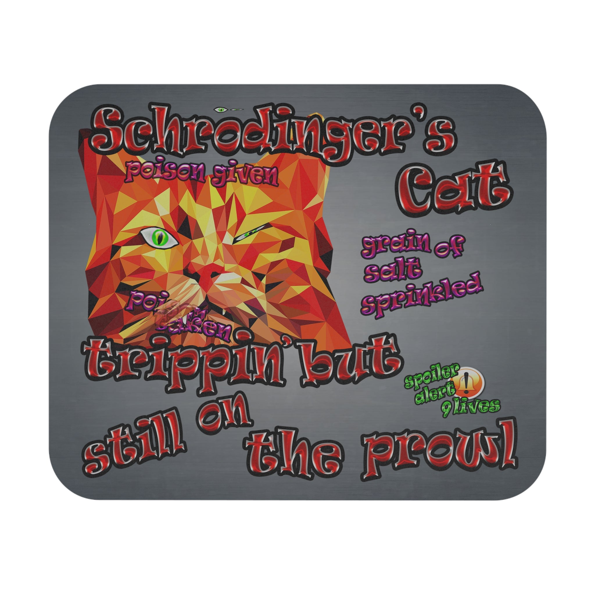 schrodinger's cat - Mouse Pad (Rectangle) (grey-light grey)