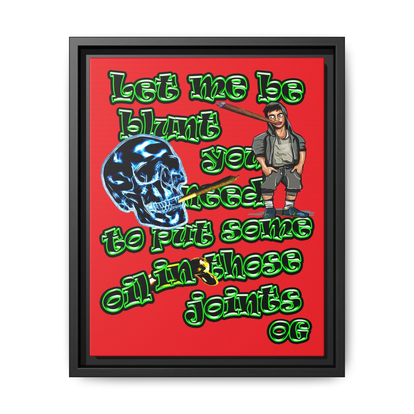 og - framed canvas art (red)