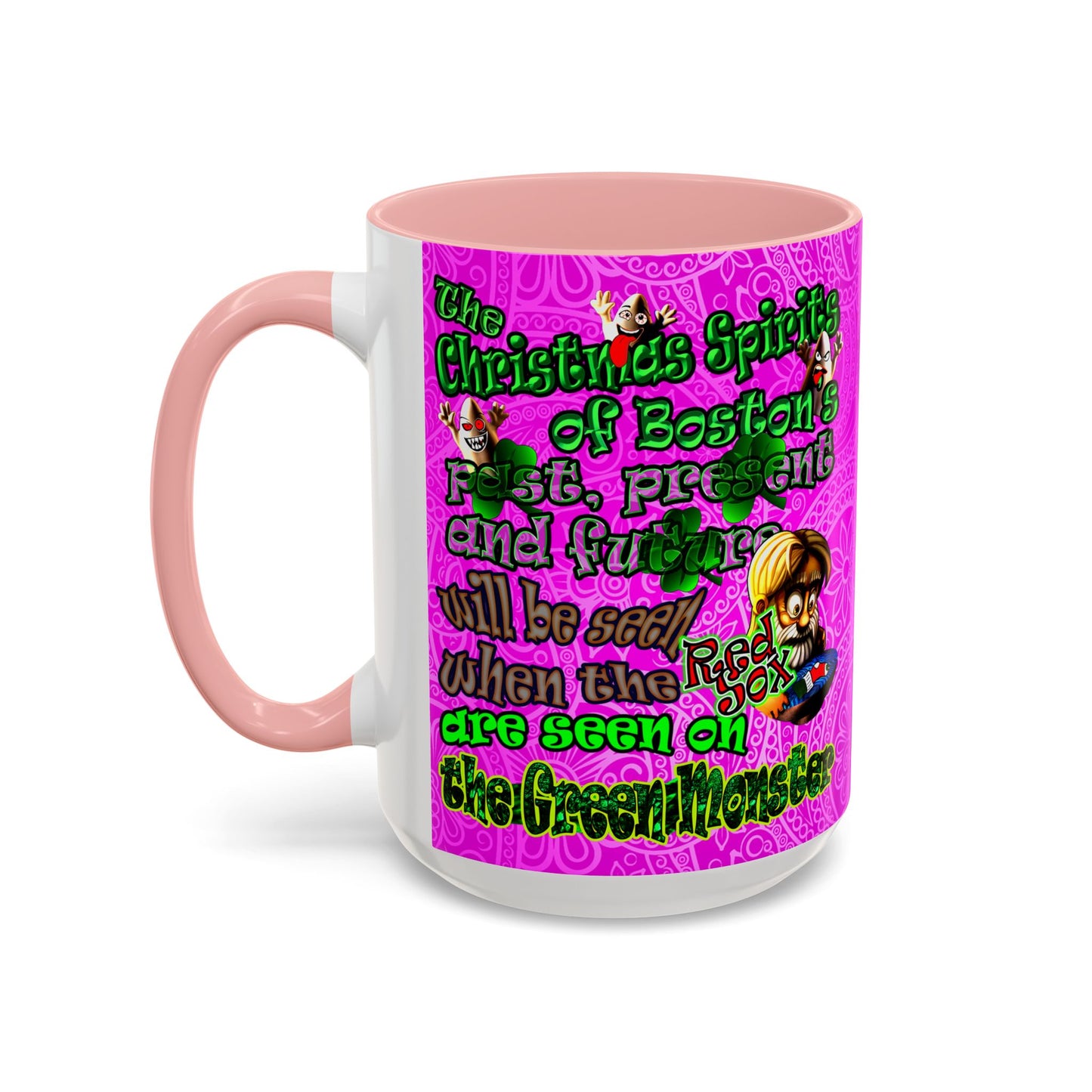 christmas spirits of boston - Accent Mug (pink swirl)
